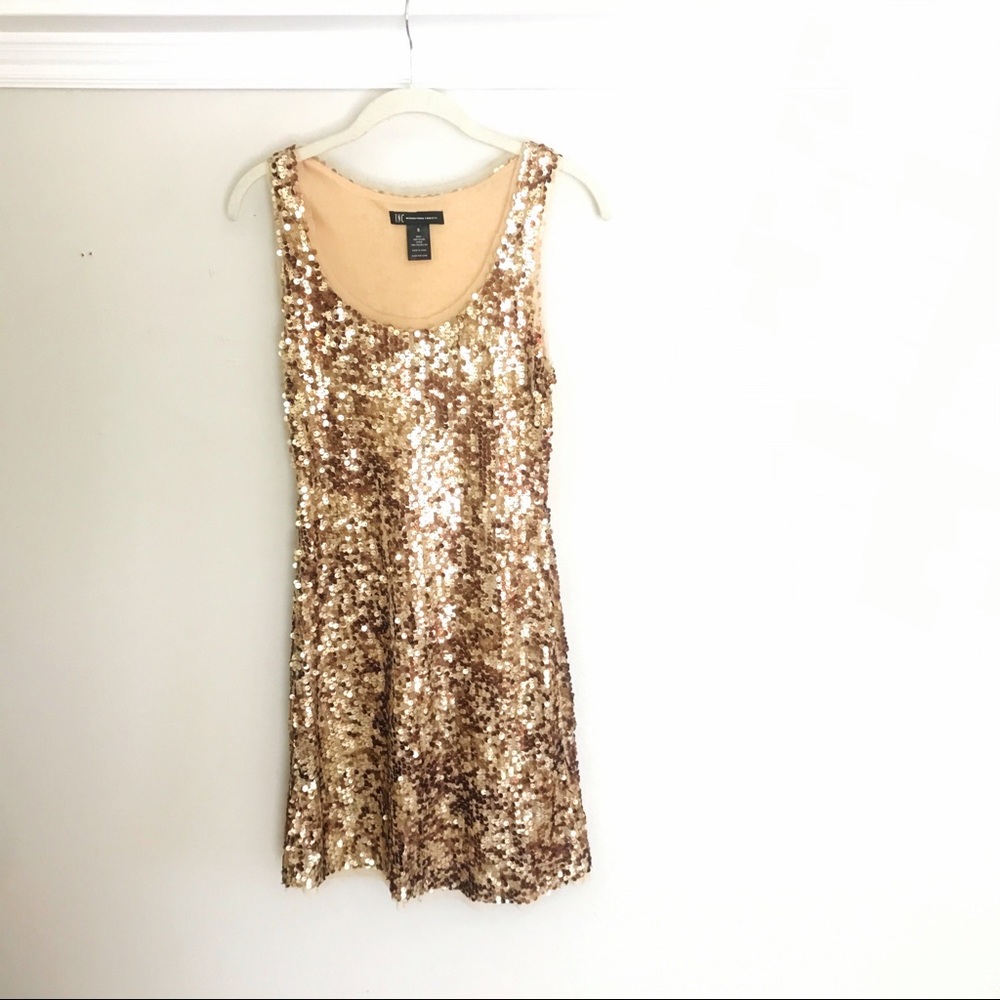 INC InternationalConcepts Gold/Bronze Sequin Dress